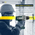 sds plus hammer drill in action drilling concrete brick surface professional operator