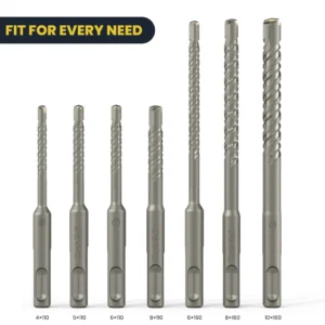 SDS Plus carbide masonry drill bits in various sizes designed for heavy duty use in concrete and masonry applications scaled.