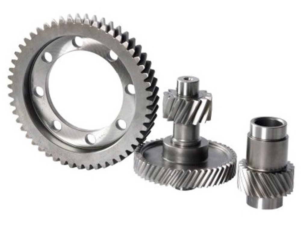 Ring gear and helical pinions