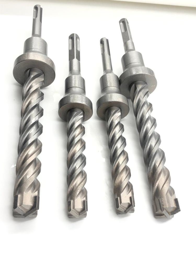 SDS-Max 4-cutter carbide hammer drill bits for reinforced concrete